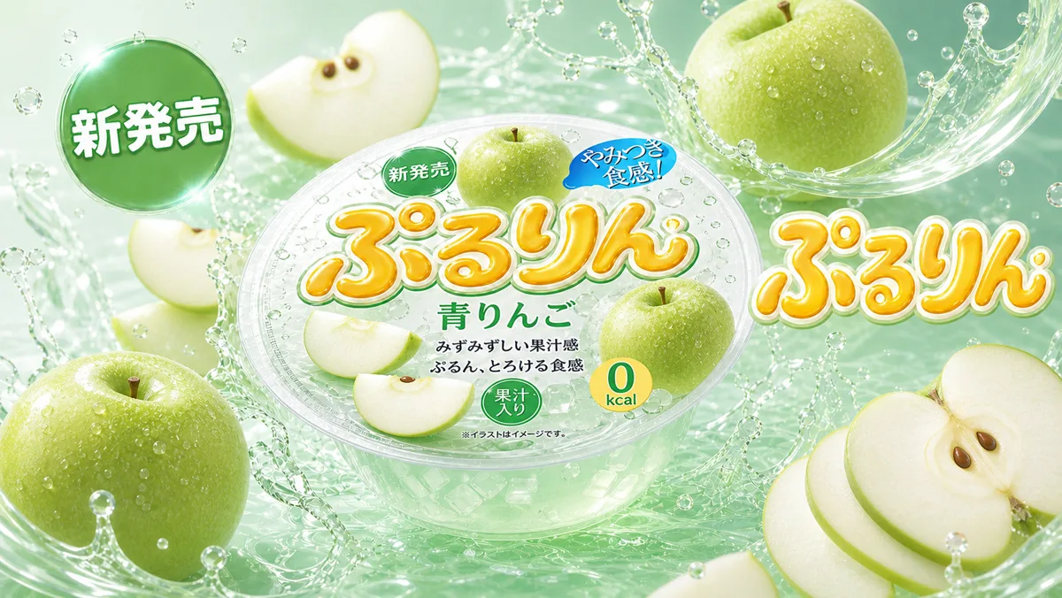 ぷるりん青蘋果口味產品主視覺